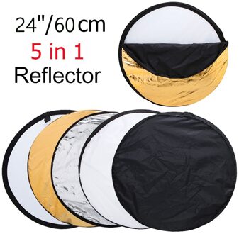 24 "60 cm 5in1 Inklapbare Draagbare Licht Diffuser Ronde Photo Studio Reflector DISC Multi Kleur Studio Fotografie Reflector