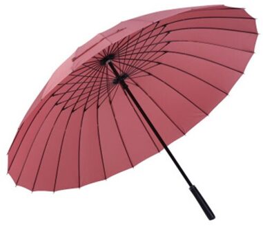 24 Bone Verhogen Paraplu 2-3 Mensen Vrouwelijke Mannelijke Auto Luxe Grote Winddicht Rechte Paraplu Paraplu Corporation Parasol Pale pinkish grijs