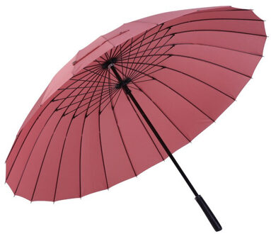 24 Bone Verhogen Paraplu 2-3 Mensen Vrouwelijke Mannelijke Auto Luxe Grote Winddicht Rechte Paraplu Paraplu Corporation Parasol rood wijn