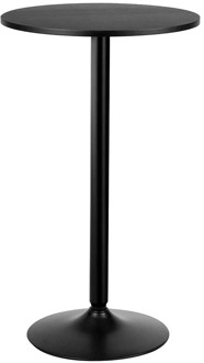 24" Chic Style Bistro Height Cocktail Round Pub Table Durable Thickened Waterproof MDF Board Metal Base Bar Table