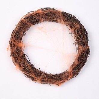 24 Cm Halloween Rotan Krans Met Spinneweb Wit Oranje Spider Web Krans Rotan Deur Decoratie Halloween Party Props Decoratie