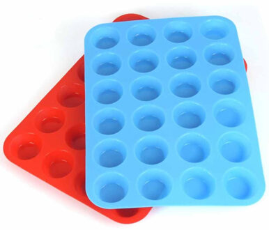 24 Cup Silicone Muffin Mallen Mini Cookies Cupcake Pan Tray Mould Bakvormen Set 33 cm x 22 cm Snoep Voor cake Bakken 4 Kleuren 10160B groen