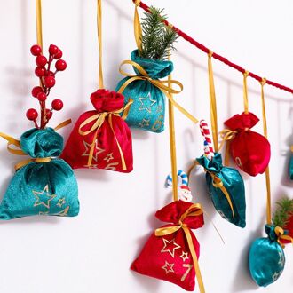 24 Dagen Countdown Kerst Advent Kalender Ornament Snoep Zakken Opknoping Decor 50JD