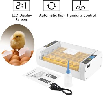 24 Eieren Automatische Ei Draaien Grote Capaciteit Praktische Mini Incubator Voor Kip Gevogelte Kwartel Kalkoen Eieren Thuis