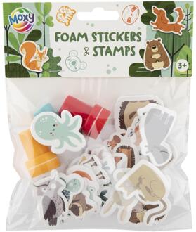 24 Foam stickers met 3 stempels verschillende