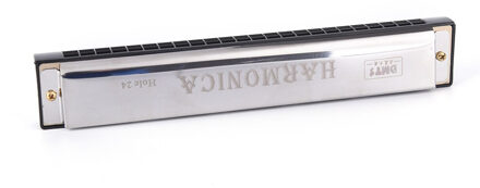 24 Gat Van C Spelen Harmonica Tremolo Harmonica Mondharmonica Dubbele Rij voor Musical Beginner Zilver