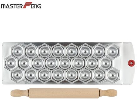 24 gaten Diamant Vorm Ravioli Molding Plaat met 1 Deegroller Aluminium Ravioli Maker Dumpling Mold Tool MF-24DI