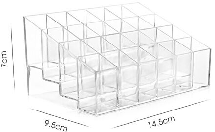 24 Grid Acryl Transparante Make-Up Organizer Display Rack Lipstick Stand Rack Cosmetische Opslag Houder Box Nagellak Organizer