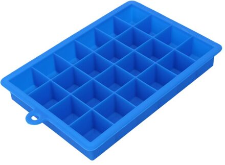 24 Grid Siliconen Creatieve Ijs Lade Met Deksel Silicone Ice Box Diy Huishoudelijke Vierkante Ice Cube Mold Blauw