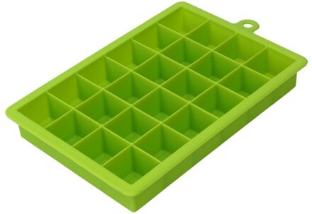 24 Grid Siliconen Creatieve Ijs Lade Met Deksel Silicone Ice Box Diy Huishoudelijke Vierkante Ice Cube Mold groen