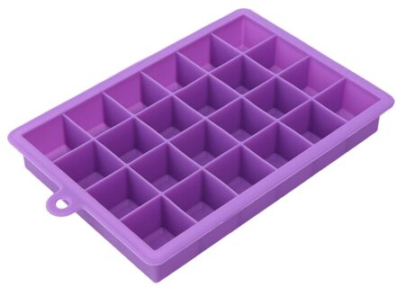 24 Grid Siliconen Creatieve Ijs Lade Met Deksel Silicone Ice Box Diy Huishoudelijke Vierkante Ice Cube Mold Paars