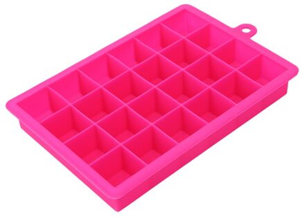 24 Grid Siliconen Creatieve Ijs Lade Met Deksel Silicone Ice Box Diy Huishoudelijke Vierkante Ice Cube Mold Rood