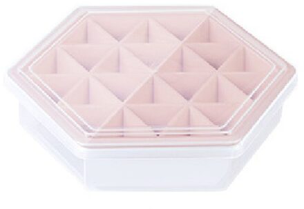 24 Grids creatieve zeshoekige Ice Tray Ice Cube Maker Drinken Tray Cube Chocolade Fruit Mold met ijs opbergdoos voor keuken Bar Roze
