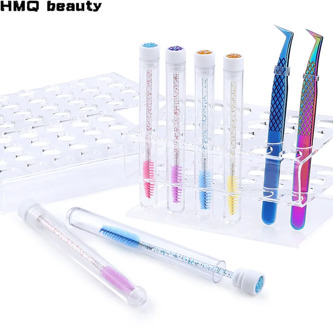 24 Hole Bow Eyebrow brush tube display stand Eyelash brush storage bracket tweezers Holder Acrylic Makeup Tools Eyelash Planting