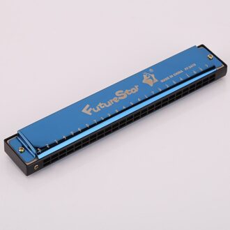 24 Hole C Tone Harmonica 4 Kleur blauw