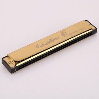 24 Hole C Tone Harmonica 4 Kleur goud
