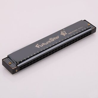 24 Hole C Tone Harmonica 4 Kleur zwart