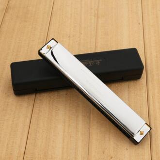 24 Hole Tremolo Harmonica C Key Octaaf-Tuned Mondharmonica Met Case