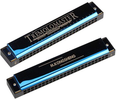 24 Holes Tremolo Harmonica C Tone Mondharmonica voor Beginner Uitvoerder Harmonicon Training Muziekinstrumenten Hobby Blauw