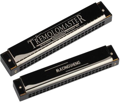 24 Holes Tremolo Harmonica C Tone Mondharmonica voor Beginner Uitvoerder Harmonicon Training Muziekinstrumenten Hobby zwart
