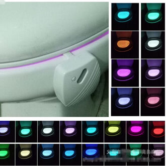 24 Kleuren Led Toiletbril Nachtlampje Smart Human Motion Sensor Lamp Badkamer Nachtlampje Pir Automatische Activated Rgb Led licht 1stk