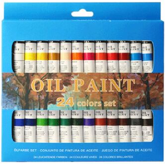 24 Kleuren Professionele Olieverf Verf Tekening Pigment 12Ml Buizen Set Kunstenaar Art Supplies