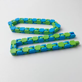 24 Links Wacky Tracks Snap Klik Fidget Speelgoed Vinger Zintuiglijke Snake Puzzels Voor Stress Party Bag Vulstoffen Party Gunsten blauw groen