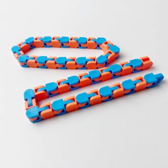 24 Links Wacky Tracks Snap Klik Fidget Speelgoed Vinger Zintuiglijke Snake Puzzels Voor Stress Party Bag Vulstoffen Party Gunsten blauw oranje