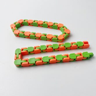 24 Links Wacky Tracks Snap Klik Fidget Speelgoed Vinger Zintuiglijke Snake Puzzels Voor Stress Party Bag Vulstoffen Party Gunsten geel groen
