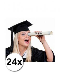 24 Luxe afstudeer/ geslaagd hoedjes - Verkleedhoofddeksels Zwart