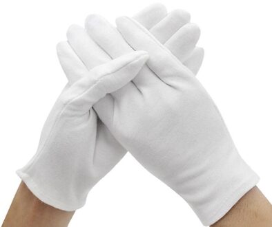 24 Paar Witte Katoenen Handschoenen, Arbeid Bescherming Etiquette Werk Rijden, Katoen Antislip Doek Handschoenen, slijtvaste