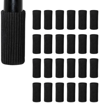 24 Packs Chair Leg Socks Knitted Furniture Socks Leg Floor Protectors Furniture Table Feet Covers(Black)
