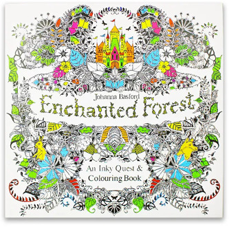 24 Pages English Edition Enchanted Forest Coloring Books for Adults Children Anti Stress Painting Drawing Art Colouring Book