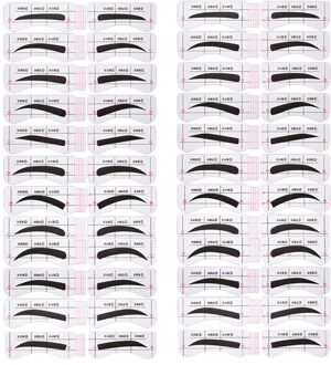 24 Paren/set Lazy Quick Wenkbrauw Stickers Wenkbrauw Sjabloon Wenkbrauw Gids Tattoos Makeup Tools Volledige Set Van Wenkbrauw Kaarten