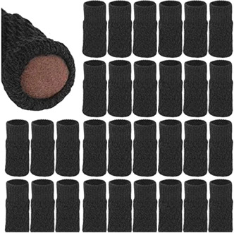 24 Pcs Elastic Anti-Slip Knitting Furniture Chair Leg Socks-Floor Protectors, Furniture Pads Covers (Black)