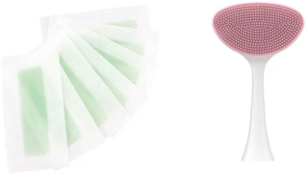 24 Pcs Hair Removal Depilatory Nonwoven Epilator Cold Wax Strip Paper & 1x for Xiaomi SOOCAS X3 X5 Sonic Facial Brush