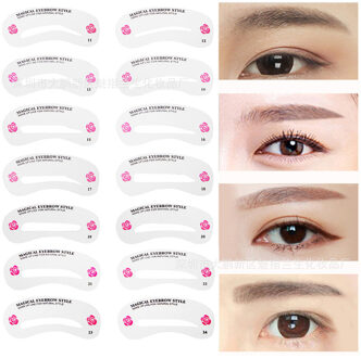 24 Pcs Herbruikbare Wenkbrauw Stencil Set Eye Brow Diy Tekening Gids Styling Vormgeven Grooming Template Card Make-Up Schoonheid