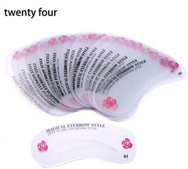 24 Pcs Herbruikbare Wenkbrauw Stencil Set Eye Brow Diy Tekening Gids Vormgeven Grooming Template Card Make-Up Beauty Kit Hh88