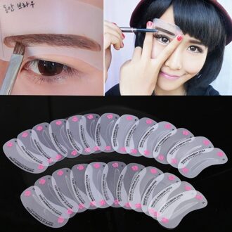 24 Pcs Herbruikbare Wenkbrauw Stencil Set Eye Brow Diy Tekening Gids Vormgeven Grooming Template Card Make-Up Beauty Kit W W