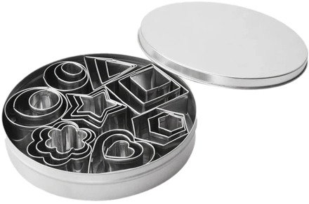24 Pcs Mini Cookie Cutter Shape Set Cookie Mold Stainless Steel Pastry Dough Donut Clay Metal Baking Mold Cake Mold Tool
