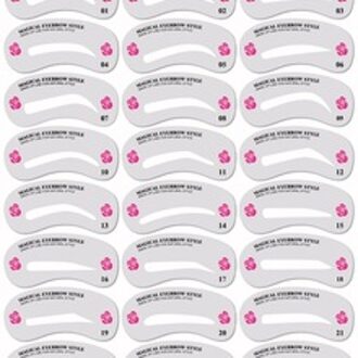 24 Pcs Pro Reusable Eyebrow Stencil Set Eye Brow DIY Drawing Guide Styling Shaping Grooming Template Card Easy Makeup Beauty Kit
