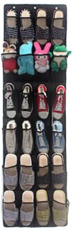 24 Pocket Ruimte Schoen Deur Opknoping Organisator Rack Muur Zak Opslag Closet Holder Familie Bespaart Ruimte Organizer Opknoping Organisatoren 1pcBlack