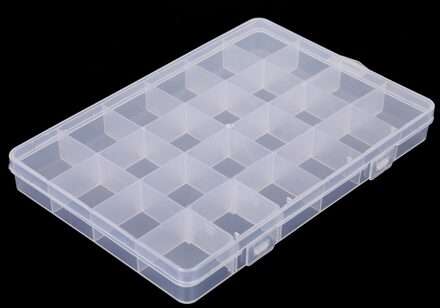 24 Slots Verstelbare Sieraden Opbergdoos Case Craft Organizer Kralen Multi Grids Transparant Plastic Opbergdoos Draagbare