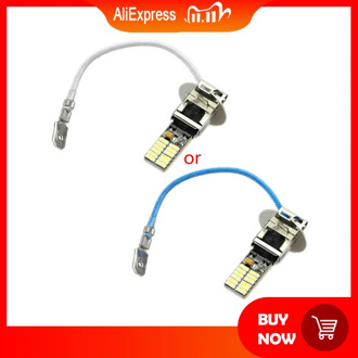 24-SMD-4014 H3 6500K HID Xenon White LED Bulbs for Fog Lights or Driving Lamps