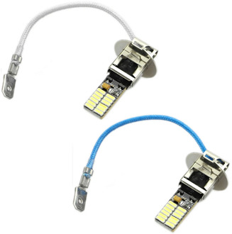 24-SMD-4014 H3 6500K HID Xenon White LED Bulbs for Fog Lights or Driving Lamps