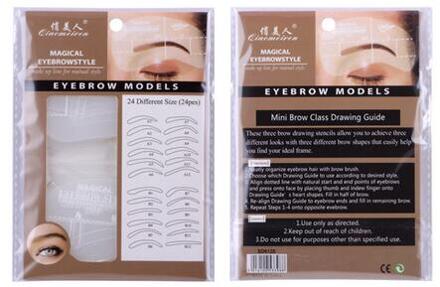 24 Stijlen Wenkbrauw Stencils Herbruikbare Wenkbrauw Tekening Gids Kaart Wenkbrauw Sjabloon Diy Maken Up Tools