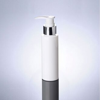 24 stk/partij Cosmetische Verpakkingen 100ml 150ml 200ml Witte Plastic Zilver Lotion Pomp Fles, pet-fles voor Shampoo met Dispenser 100ml / 24ps bottlewithpump