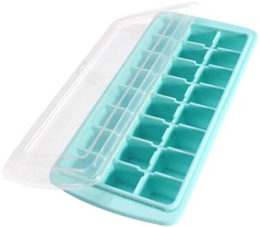 24 Stks/doos Self Made Ice Cube Keuken Koelkast Diy Ice Cube Tray Maker Mold Voor Whisky Quick Vriezer groen met lid