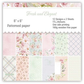 24 Stks/partij Tulp Retro Materiaal Papers Diy Scrapbooking Album Dagboek Decoratieve Papier Scrapbooking Papier