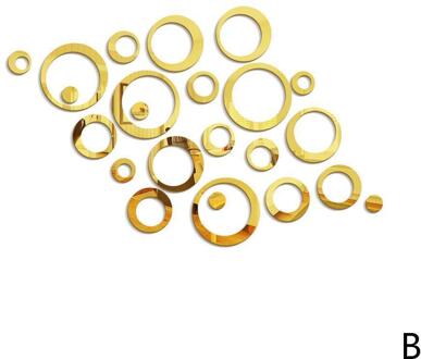 24 Stks/set 3D Diy Cirkels Muursticker Home Decoratie Home Decor Acryl Voor Tv Mir Decor Achtergrond Art Muurstickers muur C0S5 B